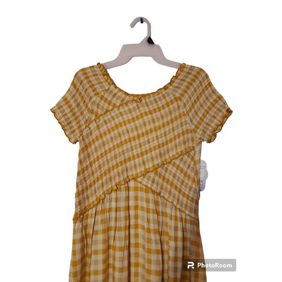 NWT Girls Yellow Summer Criss Cross Dress Size XL 14/16 – Stretchy & Comfy - Picture 4 of 4
